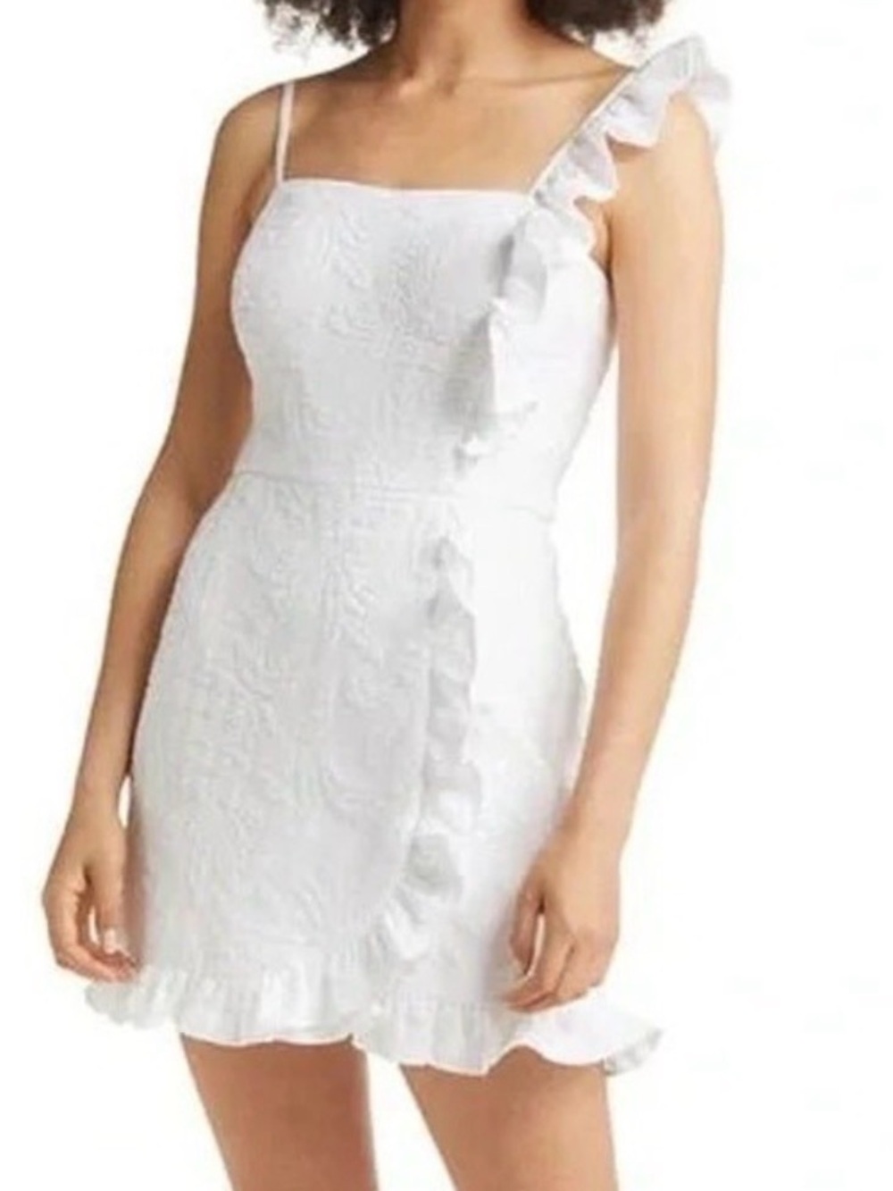 LILLY PULITZER White Ruffle One-Shoulder Mini Romper Dress 16